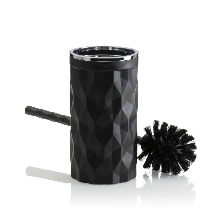 Conjunto para casa de banho REINA 5 unid. preto/cromado brilhante