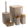 Conjunto para casa de banho WAVE 5 unid. bege/castanho