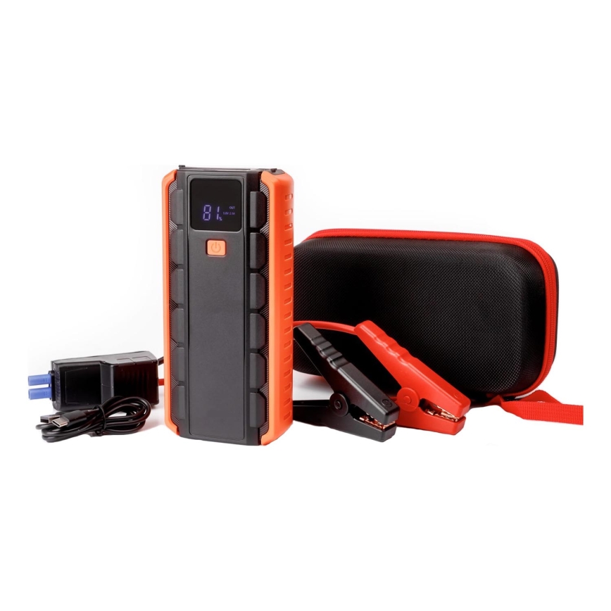 Conjunto para iniciar os carros 1000A com um power bank 12000 mAh PD 10W e Lanterna LED com gancho e íman