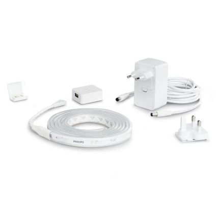 CONJUNTO - Tira LED RGBW com regulação Philips Hue WHITE AND COLOR AMBIANCE 2m LED/20W/230V + 2x Lâmpada LED com regulação Philips A60 E27/9W/230V 2000-6500K