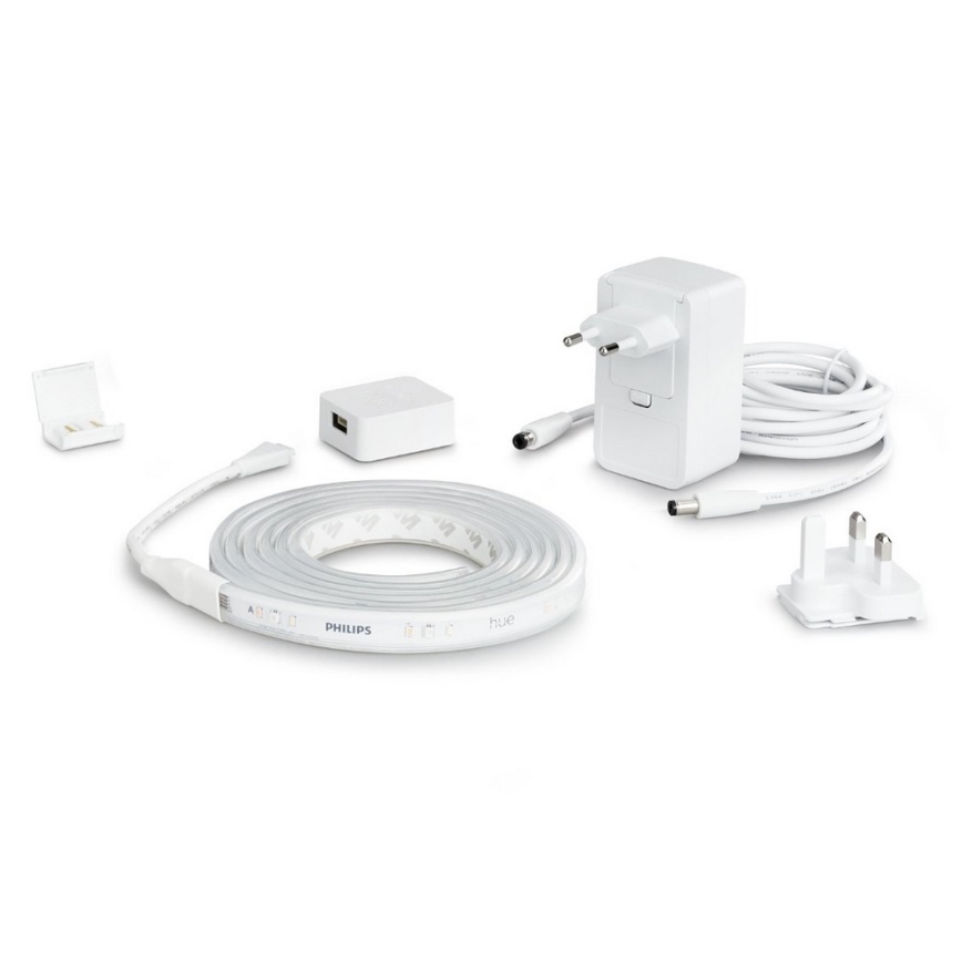 CONJUNTO - Tira LED RGBW com regulação Philips Hue WHITE AND COLOR AMBIANCE 2m LED/20W/230V + 2x Lâmpada LED com regulação Philips A60 E27/9W/230V 2000-6500K