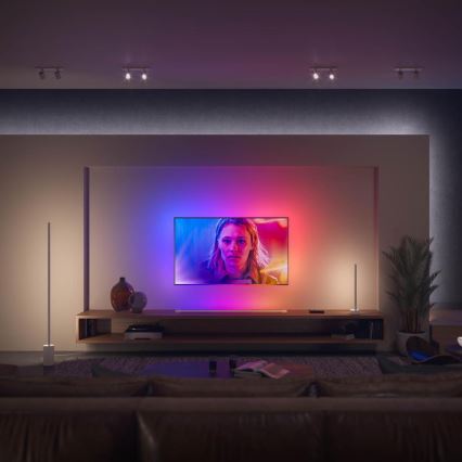 CONJUNTO - Tira LED RGBW com regulação Philips Hue WHITE AND COLOR AMBIANCE 2m LED/20W/230V + 4x Lâmpada com regulação Philips A60 E27/6,5W/230V 2000-6500K