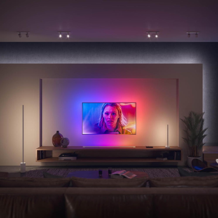 CONJUNTO - Tira LED RGBW com regulação Philips Hue WHITE AND COLOR AMBIANCE 2m LED/20W/230V + 4x Lâmpada com regulação Philips A60 E27/6,5W/230V 2000-6500K