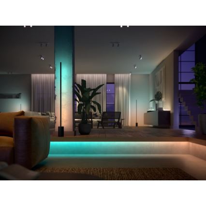 CONJUNTO - Tira LED RGBW com regulação Philips Hue WHITE AND COLOR AMBIANCE 2m LED/20W/230V + 4x Lâmpada com regulação Philips A60 E27/6,5W/230V 2000-6500K