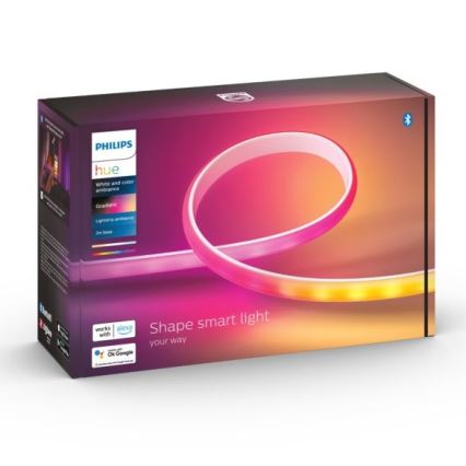 CONJUNTO - Tira LED RGBW com regulação Philips Hue WHITE AND COLOR AMBIANCE 2m LED/20W/230V + 4x Lâmpada com regulação Philips A60 E27/6,5W/230V 2000-6500K