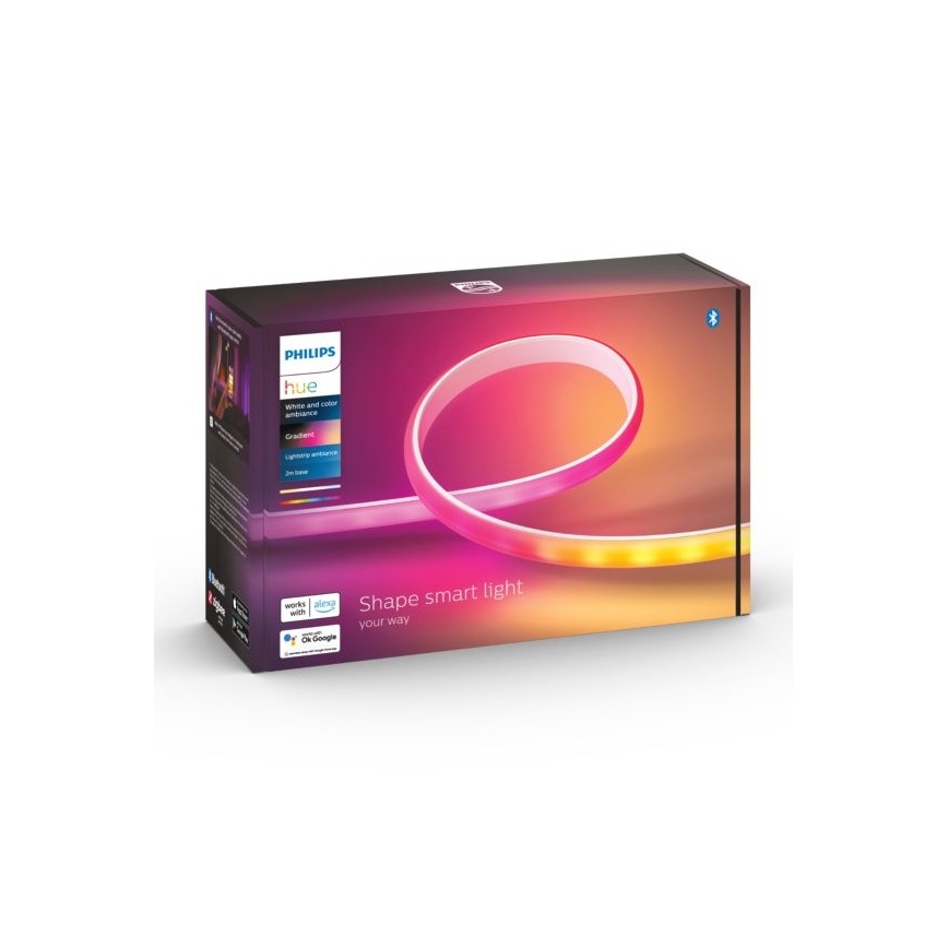 CONJUNTO - Tira LED RGBW com regulação Philips Hue WHITE AND COLOR AMBIANCE 2m LED/20W/230V + 4x Lâmpada com regulação Philips A60 E27/6,5W/230V 2000-6500K