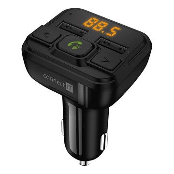 CONNECT IT CCC-8600-BK - Transmissor FM para automóveis com função mãos-livres preto