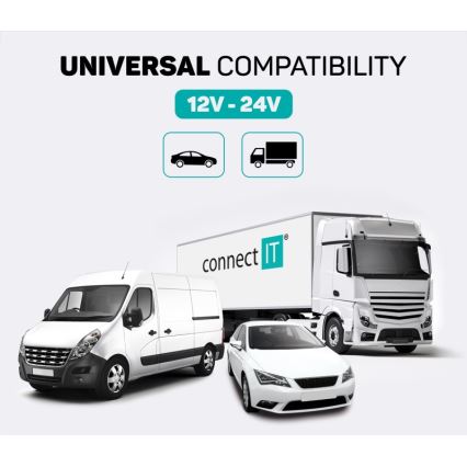 CONNECT IT CCC-8800-SL - Transmissor FM para automóveis com função mãos-livres preto/prateado