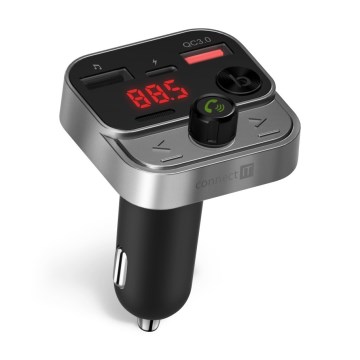 CONNECT IT CCC-8900-AN - Transmissor FM para automóveis com função mãos-livres preto/prateado