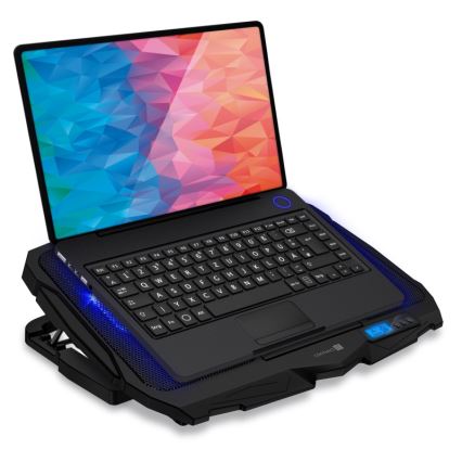CONNECT IT CCP-2200-BK - Tapete de arrefecimento para computador portátil 4x ventoinhas 2xUSB preto//azul