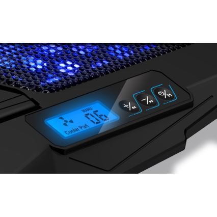 CONNECT IT CCP-2200-BK - Tapete de arrefecimento para computador portátil 4x ventoinhas 2xUSB preto//azul