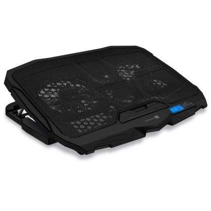 CONNECT IT CCP-2200-BK - Tapete de arrefecimento para computador portátil 4x ventoinhas 2xUSB preto//azul