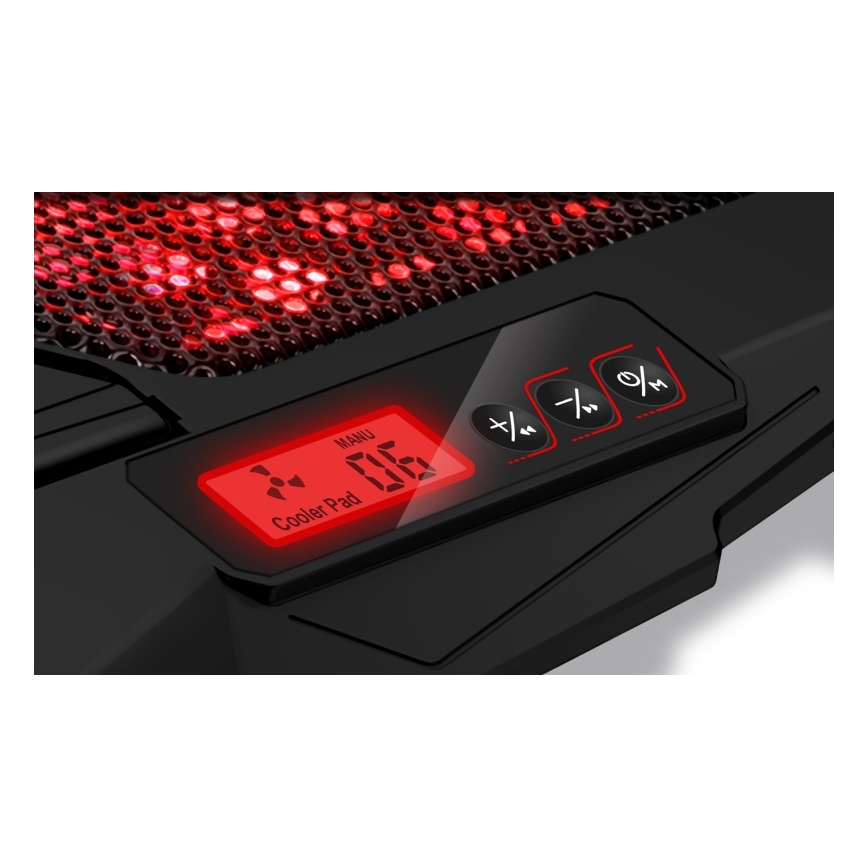 CONNECT IT CCP-2200-RD - Tapete de arrefecimento para computador portátil 4x ventoinha 2xUSB preto/vermelho