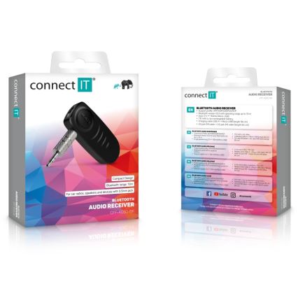 CONNECT IT CFF-4050-BK - Recetor de áudio Bluetooth AUX 110 mAh