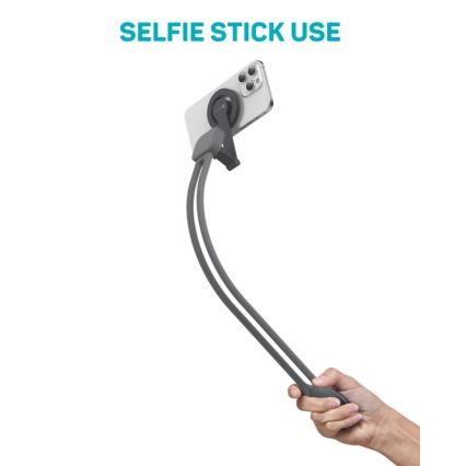 CONNECT IT CFF-6020-GY - Suporte de pescoço magnético flexível para telemóvel MagSafe