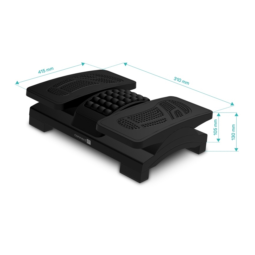CONNECT IT CFH-4105-BK - Descanso de pés ajustável, preto