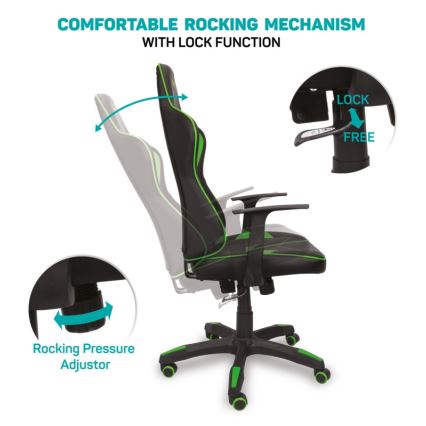 CONNECT IT CGC-0700-GR - Cadeira de Gaming LeMans Pro preto/verde