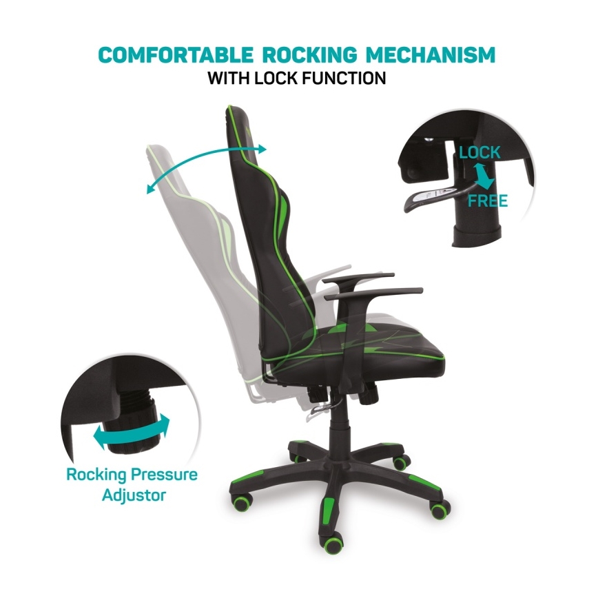 CONNECT IT CGC-0700-GR - Cadeira de Gaming LeMans Pro preto/verde