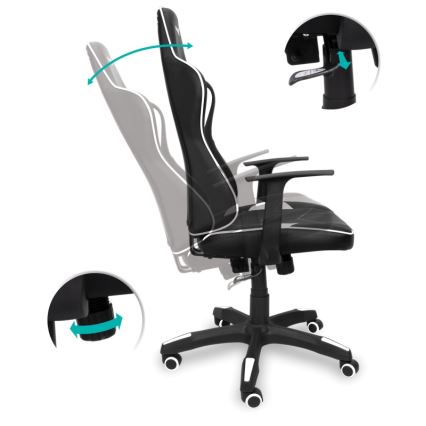 CONNECT IT CGC-0700-WH - Cadeira de Gaming LeMans Pro preto/branco