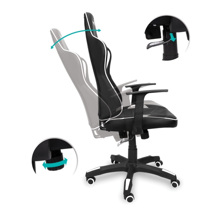 CONNECT IT CGC-0700-WH - Cadeira de Gaming LeMans Pro preto/branco