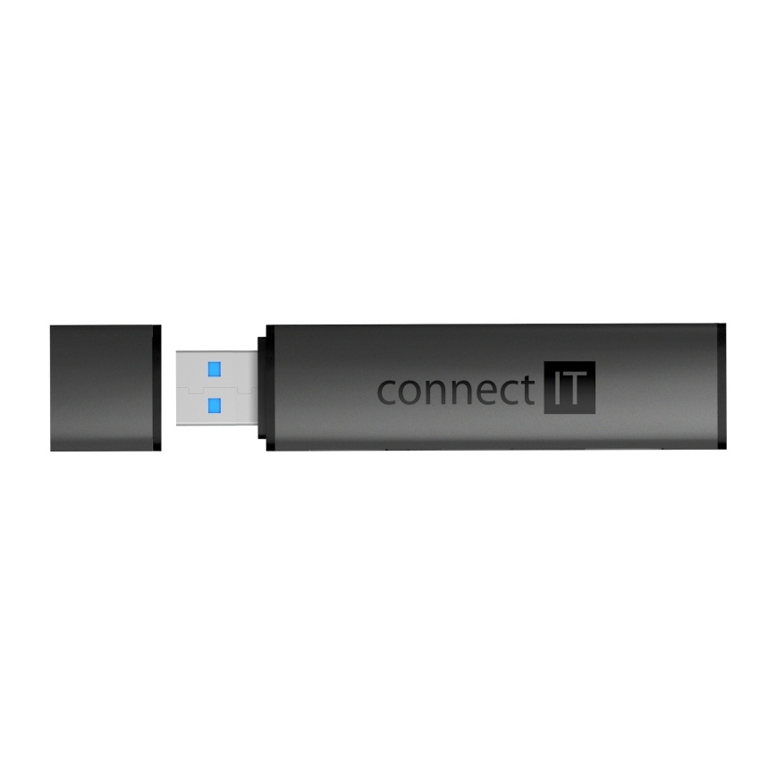 CONNECT IT CHU-4060-AN - Hub USB-A com leitor de cartões de memória 4em1