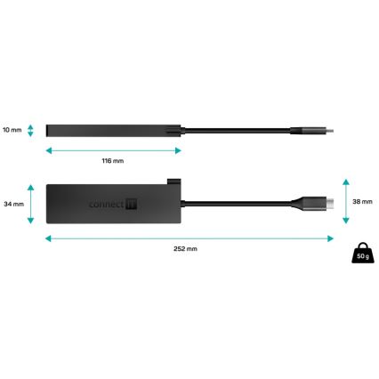 CONNECT IT CHU-8010-AN - Hub USB-C 5em1