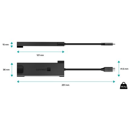CONNECT IT CHU-8020-AN - Hub USB-C 5em1