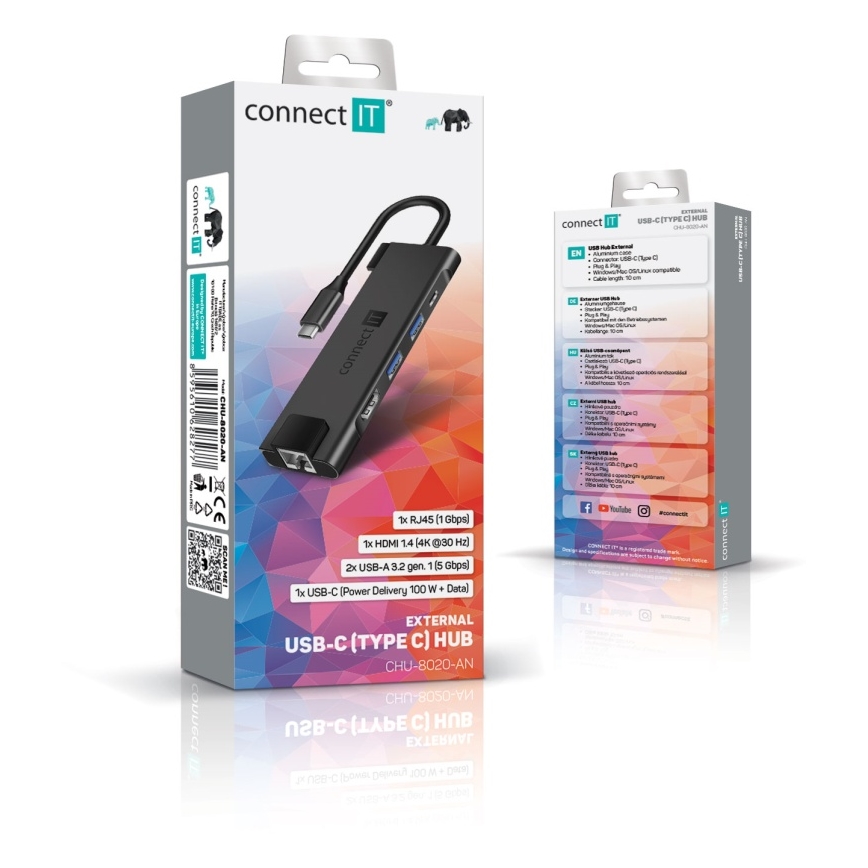 CONNECT IT CHU-8020-AN - Hub USB-C 5em1