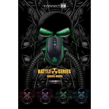 CONNECT IT CI-1128 - Rato LED para jogos com fios 1000/1200/1600/3200 DPI preto