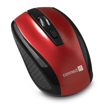 CONNECT IT CI-1224 - Rato sem fios 800/1200/1600 DPI 2x AAA preto/vermelho