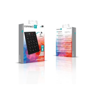 CONNECT IT CKB-0062-BK - Teclado numérico sem fios 1xAAA preto