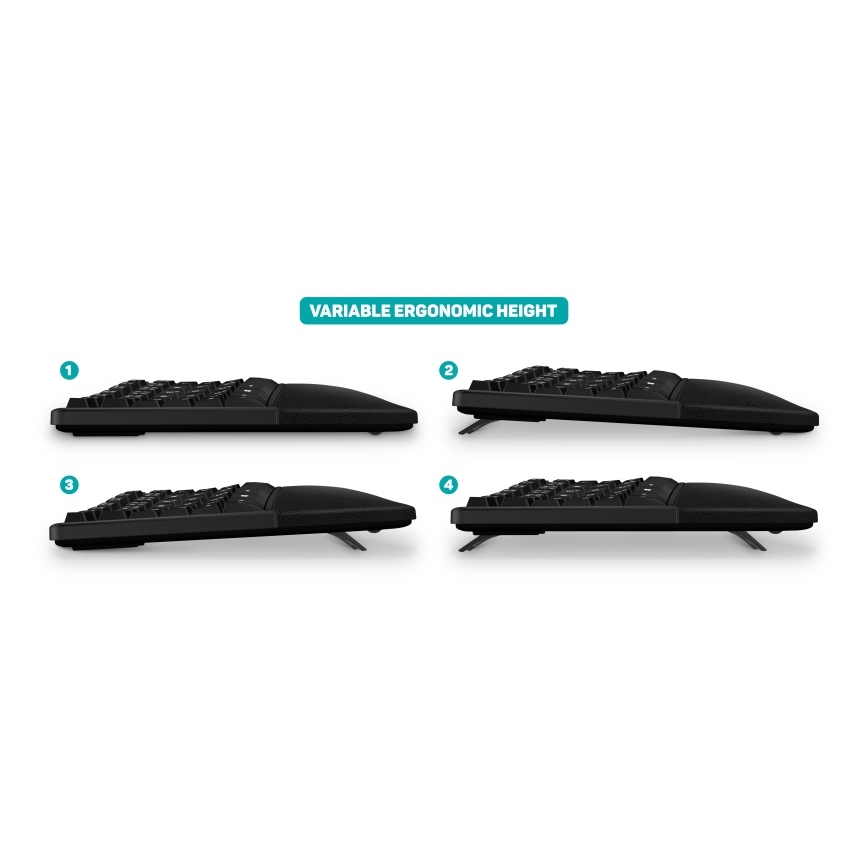 CONNECT IT CKB-2800-CS - Teclado ergonómico sem fios com localização CZ/SK preto