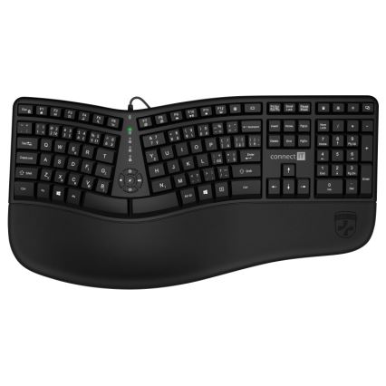 CONNECT IT CKB-2800-CS - Teclado ergonómico sem fios com localização CZ/SK preto