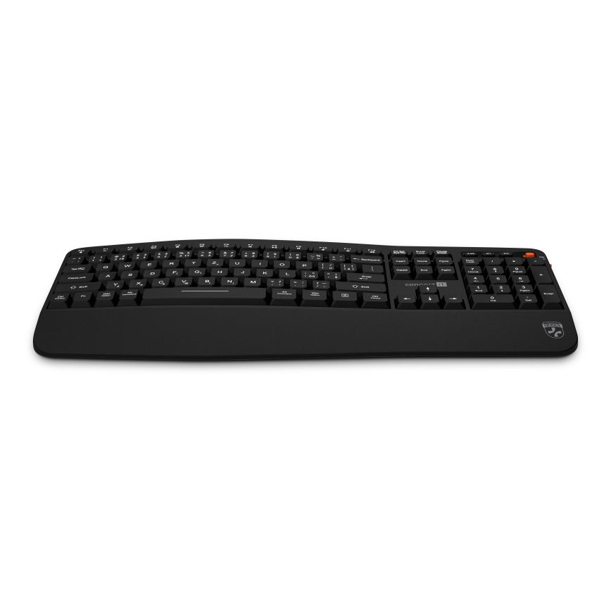CONNECT IT CKM-6010-CS - Teclado e rato ergonómico sem fios 800/1200/1600/2400 DPI com localização CZ/SK 1xAA + 2xAAA preto