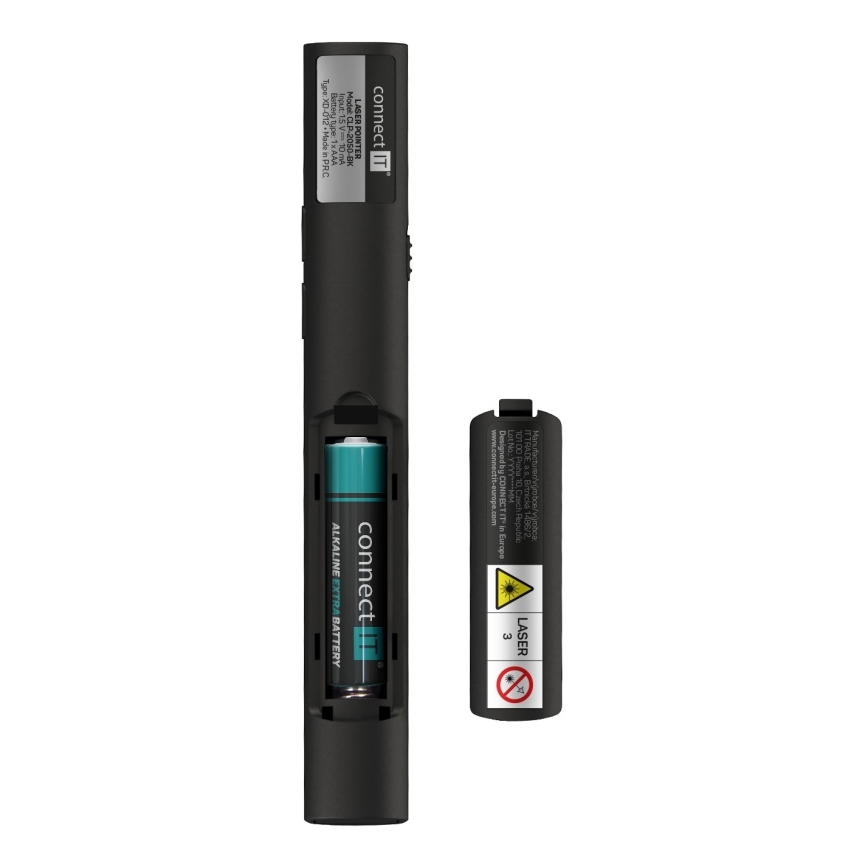 CONNECT IT CLP-2050-BK - Comando de apresentação sem fios com ponteiro laser 1xAAA