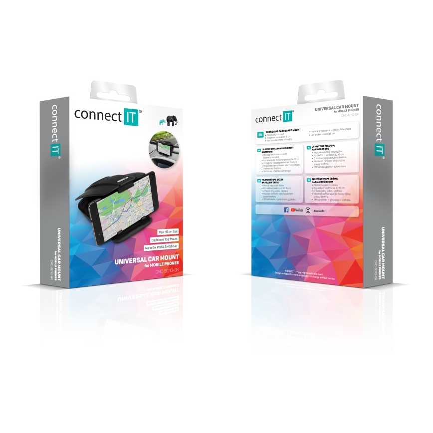 CONNECT IT CMC-5010-BK - Suporte de telemóvel para automóvel