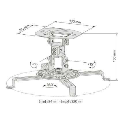 CONNECT IT CMF-6020-BK - Suporte para projetor de teto preto