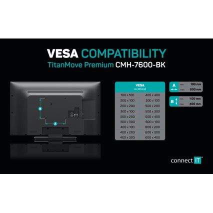CONNECT IT CMH-7600-BK - Suporte de parede para TV 32-70” preto