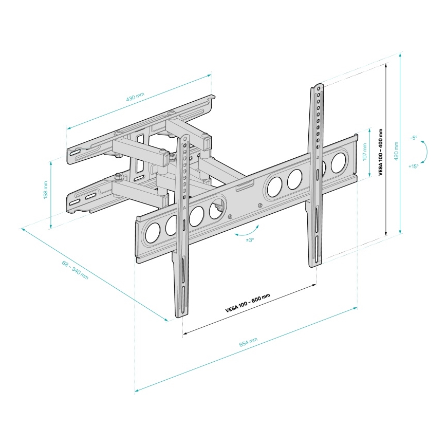 CONNECT IT CMH-7600-BK - Suporte de parede para TV 32-70” preto