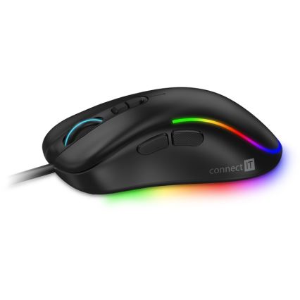 CONNECT IT CMO-3589-BK -  Rato LED RGB para jogos com fios 200-7200 DPI preto