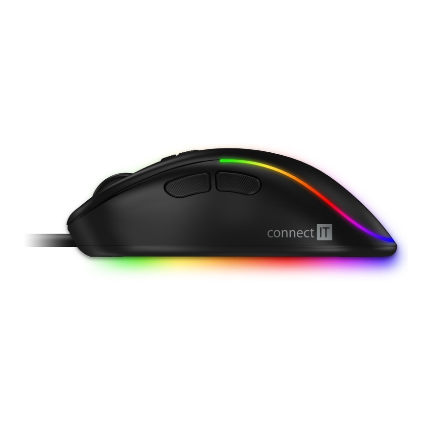 CONNECT IT CMO-3589-BK -  Rato LED RGB para jogos com fios 200-7200 DPI preto