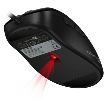 CONNECT IT CMO-3589-BK -  Rato LED RGB para jogos com fios 200-7200 DPI preto