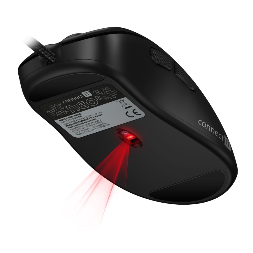 CONNECT IT CMO-3589-BK -  Rato LED RGB para jogos com fios 200-7200 DPI preto