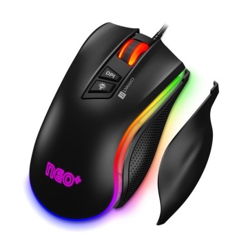 CONNECT IT CMO-3591-BK - Rato para jogos LED RGB com fios 500-7200 DPI preto