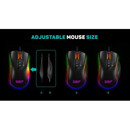 CONNECT IT CMO-3591-BK - Rato para jogos LED RGB com fios 500-7200 DPI preto