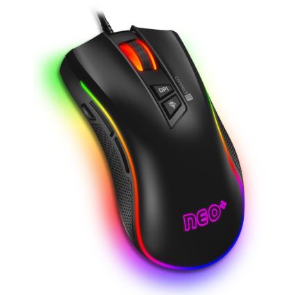 CONNECT IT CMO-3591-BK - Rato para jogos LED RGB com fios 500-7200 DPI preto