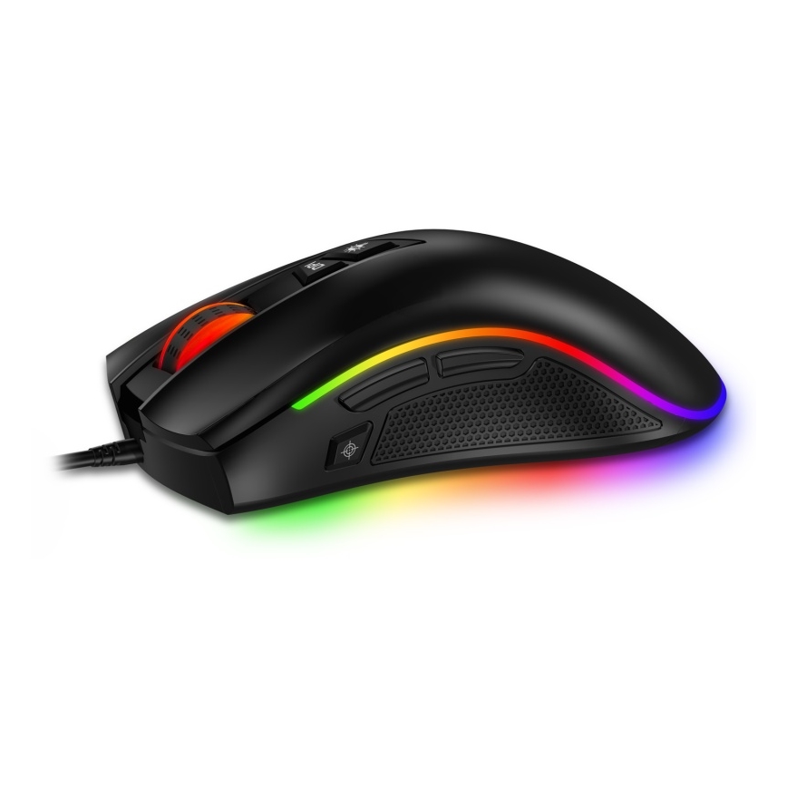 CONNECT IT CMO-3591-BK - Rato para jogos LED RGB com fios 500-7200 DPI preto