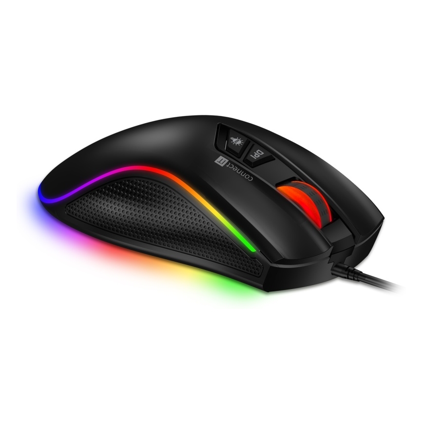 CONNECT IT CMO-3591-BK - Rato para jogos LED RGB com fios 500-7200 DPI preto