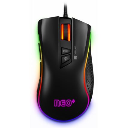 CONNECT IT CMO-3591-BK - Rato para jogos LED RGB com fios 500-7200 DPI preto