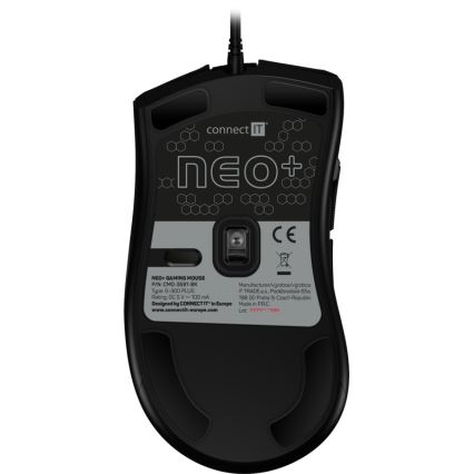 CONNECT IT CMO-3591-BK - Rato para jogos LED RGB com fios 500-7200 DPI preto